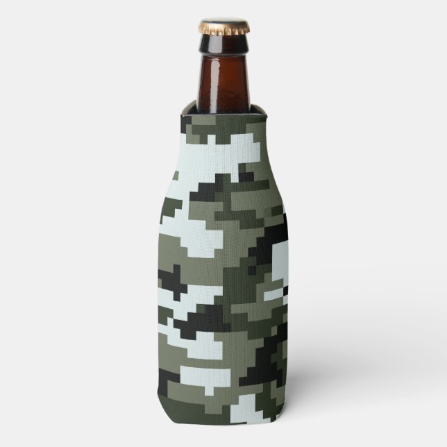 Rafraîchisseur Pour Bouteille Camouflage urbain numérique à 8 bits / Camo (Bottle Devant)