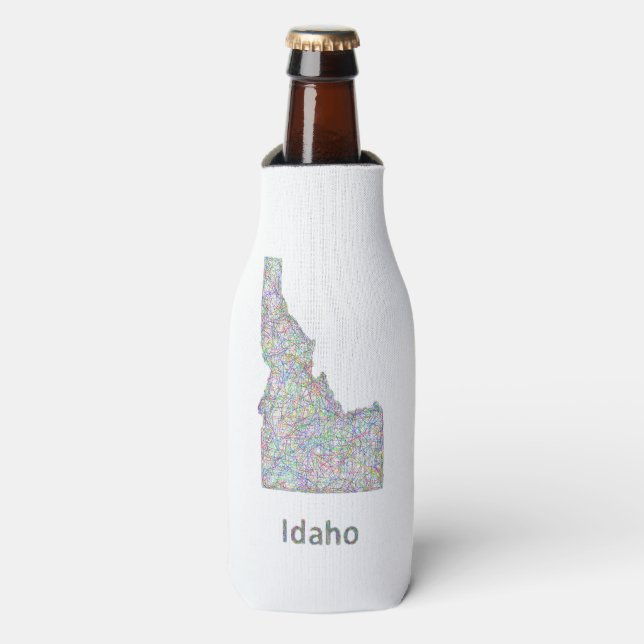 Rafraîchisseur Pour Bouteille Carte de l'Idaho (Bottle Devant)