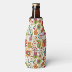 Rafraîchisseur Pour Bouteille Couleur florale et hibou