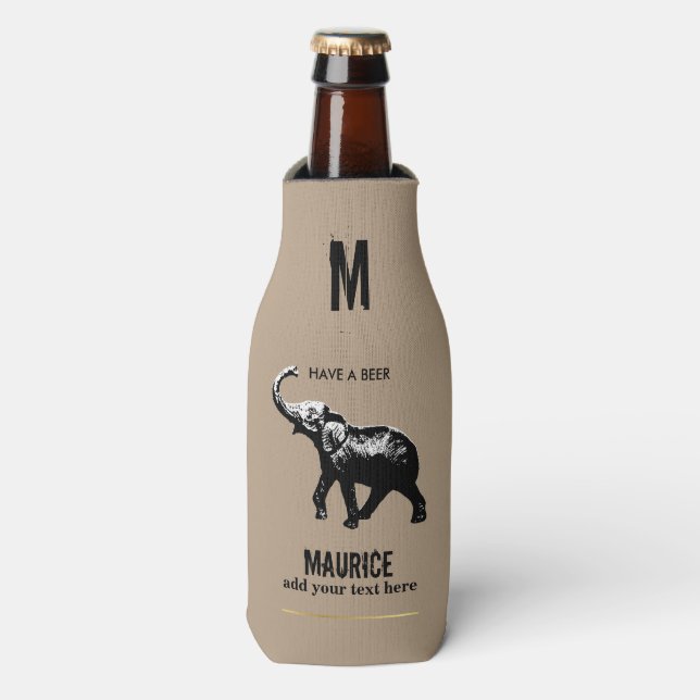 Rafraîchisseur Pour Bouteille coutume peut refroidir avec l'éléphant noir (Bottle Devant)