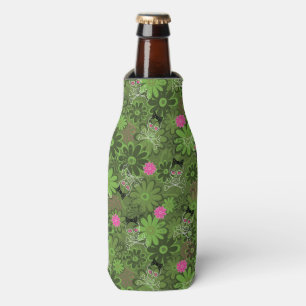 Rafraîchisseur Pour Bouteille Crânes punks Girly sur l'arrière - plan de Camo 