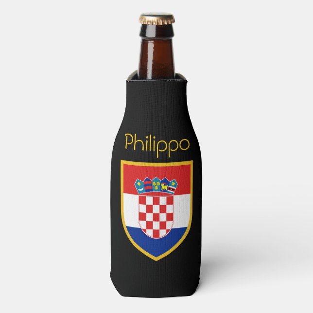 Rafraîchisseur Pour Bouteille Croatia Flag Personalized (Bottle Devant)