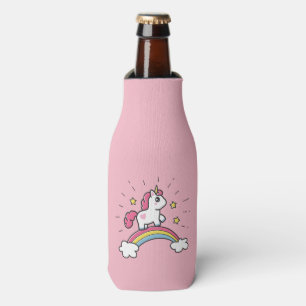 Rafraîchisseur Pour Bouteille Cute Unicorn Sur Un Arc En Arc En Ciel