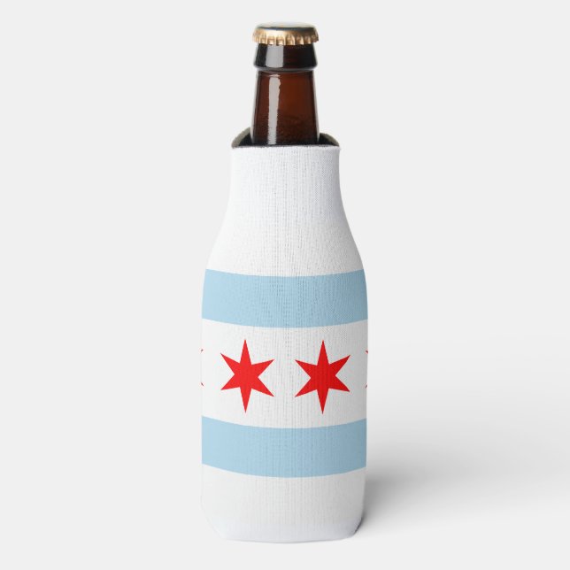 Rafraîchisseur Pour Bouteille Drapeau de Chicago (Bottle Devant)