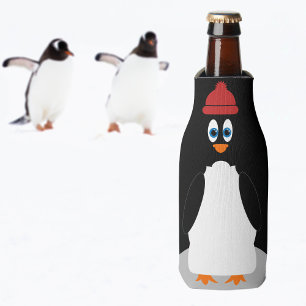 Rafraîchisseur Pour Bouteille Drôle Pingouin Personnalisé Noir Cute Cartoon Oise