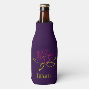 Rafraîchisseur Pour Bouteille Fleur Lotus personnalisée / Lys d'eau