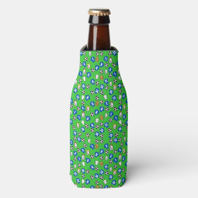 Rafraîchisseur Pour Bouteille Football Design avec chemises en bleu (Bottle Devant)