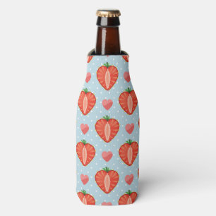 Rafraîchisseur Pour Bouteille Fraises de coeur avec le pois et les coeurs