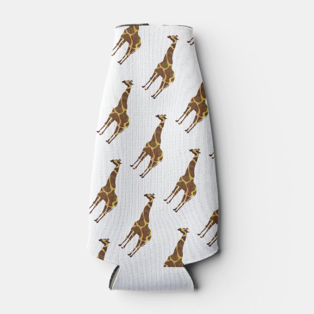 Rafraîchisseur Pour Bouteille Giraffe Brown et jaune Silhouette (Devant)