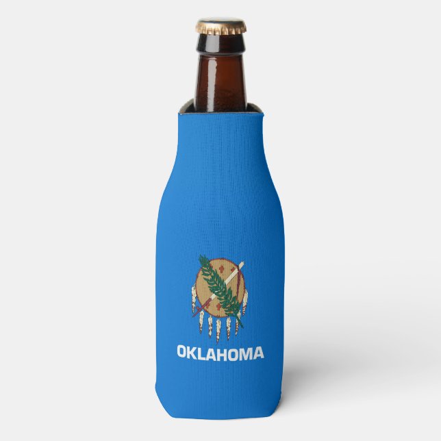 Rafraîchisseur Pour Bouteille Graphique Drapeau de l'état de l'Oklahoma dynamiqu (Bottle Devant)