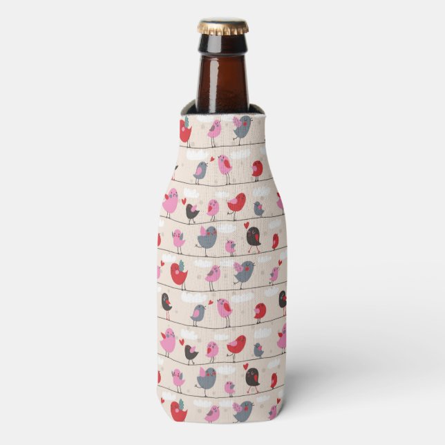 Rafraîchisseur Pour Bouteille Les oiseaux en amour (Bottle Devant)