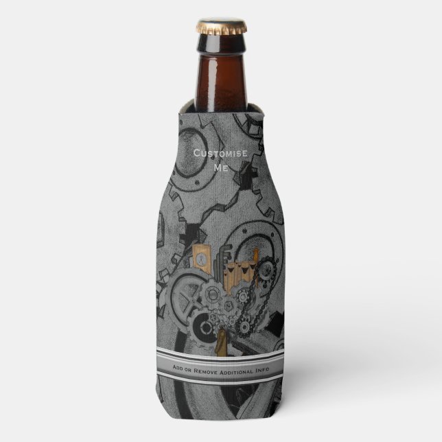 Rafraîchisseur Pour Bouteille Machinerie Steampunk (couleur complète) (Bottle Devant)
