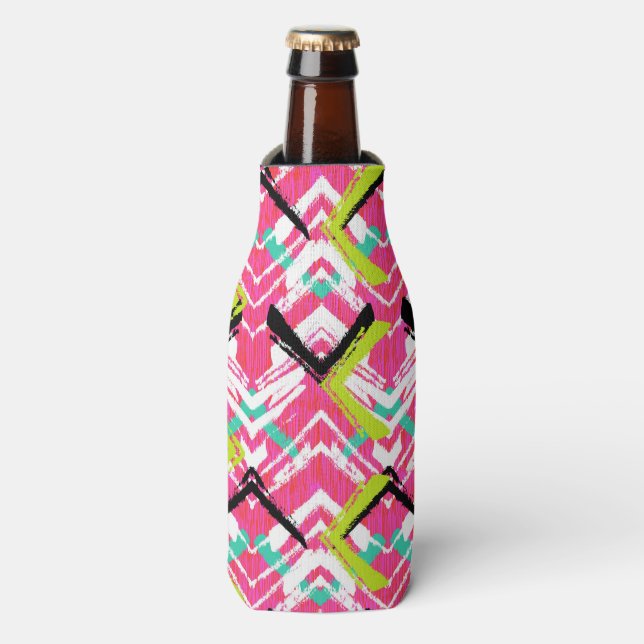 Rafraîchisseur Pour Bouteille Main Drawn Rose Zig Zag (Bottle Devant)