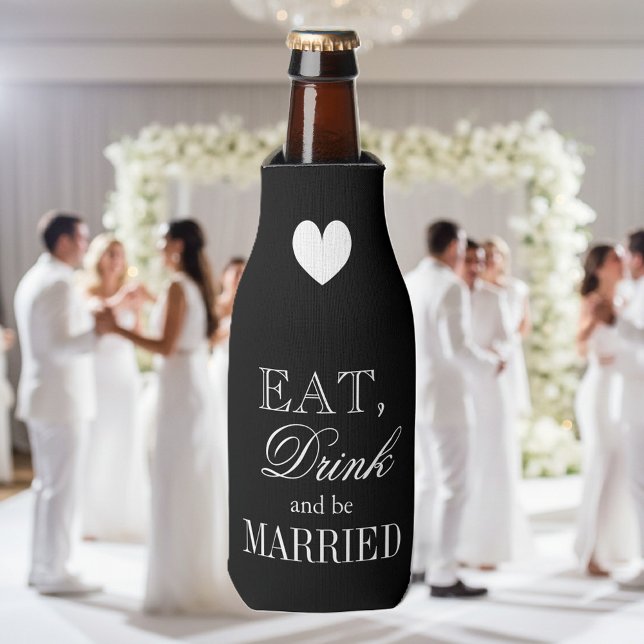 Rafraîchisseur Pour Bouteille Mangez boire et être marié mariage bouteille glaci (bottle cooler for wedding party)