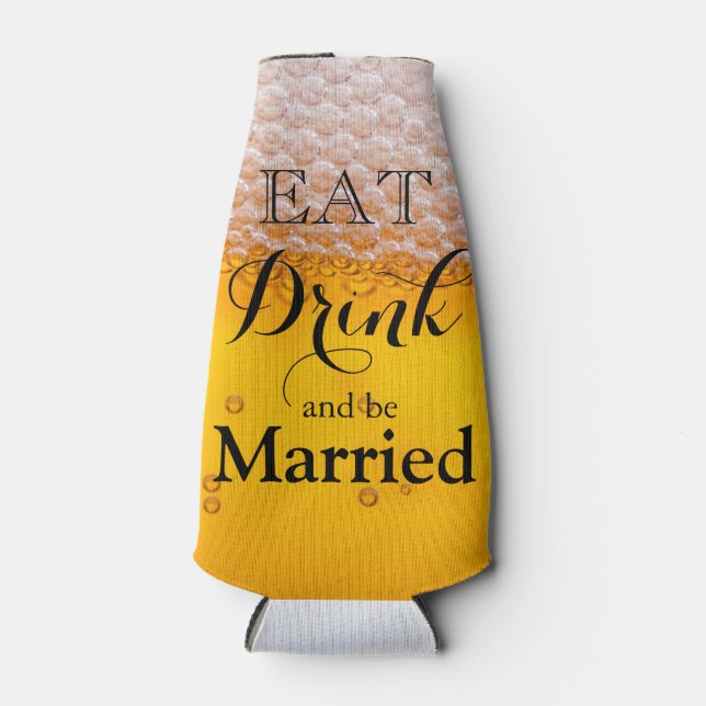 Rafraîchisseur Pour Bouteille Mangez Boire et soyez Joyeux (Devant)