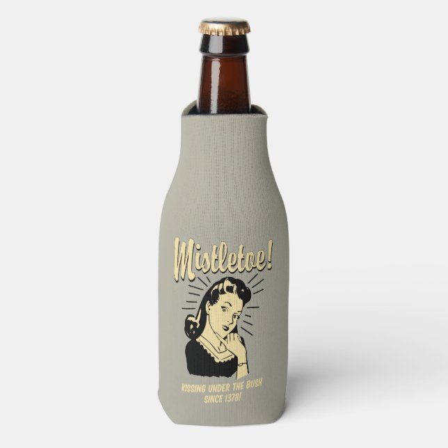 Rafraîchisseur Pour Bouteille Mistletoe : Embrasser Sous Le Bush Depuis 1378 (Bottle Devant)