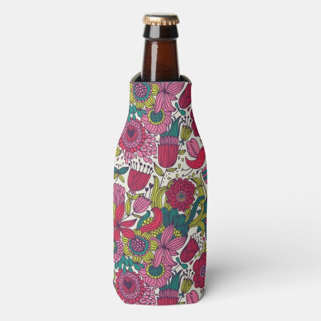 Rafraîchisseur Pour Bouteille Modèle floral clair (Bottle Devant)