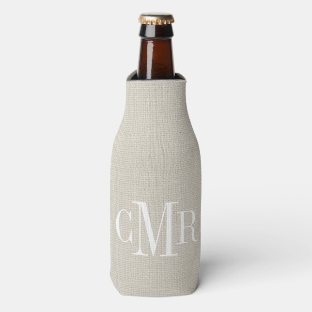 Rafraîchisseur Pour Bouteille Monogramme classique ivoire rustique (Bottle Devant)