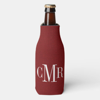 Rafraîchisseur Pour Bouteille Monogramme classique rouge rustique