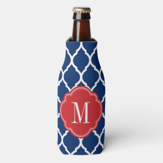 Rafraîchisseur Pour Bouteille Monogramme de Quatrefoil rouge blanc et bleu maroc