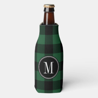 Rafraîchisseur Pour Bouteille Monogramme de vérification du bison noir et vert
