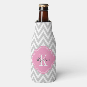 Rafraîchisseur Pour Bouteille Monogramme gris et rose au fromage
