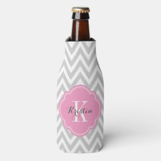 Rafraîchisseur Pour Bouteille Monogramme gris et rose au fromage