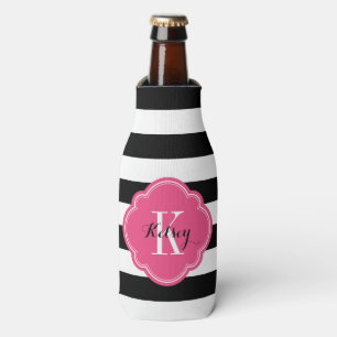 Rafraîchisseur Pour Bouteille Monogramme noir et rose épicé