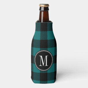 Rafraîchisseur Pour Bouteille Monogramme Turquoise et noir de contrôle du bison