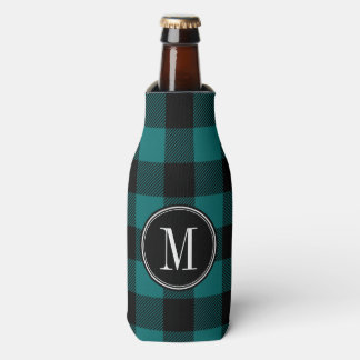 Rafraîchisseur Pour Bouteille Monogramme Turquoise et noir de contrôle du bison
