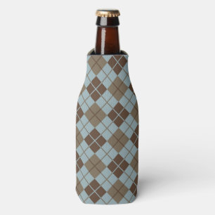 Rafraîchisseur Pour Bouteille Motif à motifs de losanges dans le bleu et le