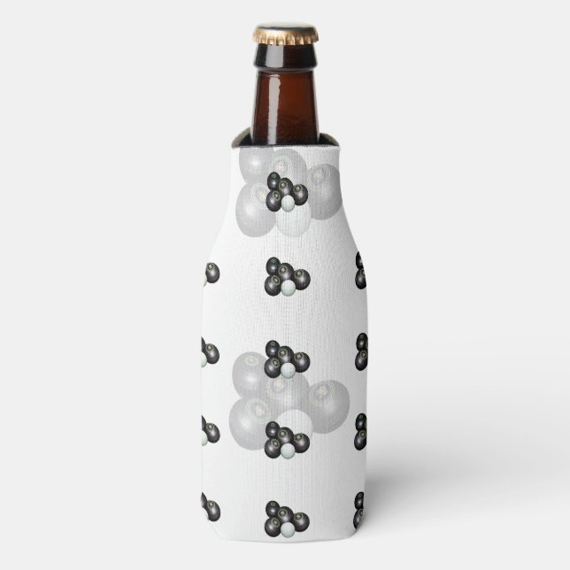 Rafraîchisseur Pour Bouteille Motif Black White Lawn Bowls, (Bottle Devant)