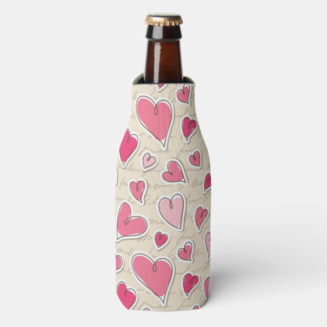 Rafraîchisseur Pour Bouteille Motif des Coeurs (Bottle Devant)