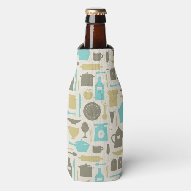 Rafraîchisseur Pour Bouteille Motif Des Outils De Cuisine (Bottle Devant)