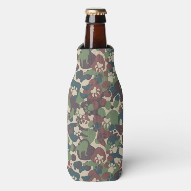 Rafraîchisseur Pour Bouteille Motif du chamouflage de chien (Bottle Devant)