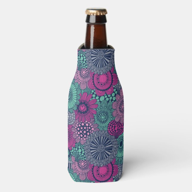 Rafraîchisseur Pour Bouteille Motif élégant et lumineux de magnifiques fleurs (Bottle Devant)