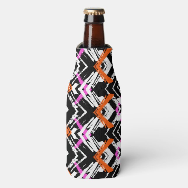 Rafraîchisseur Pour Bouteille Motif Flèche Noir, Orange Et Rose (Bottle Devant)