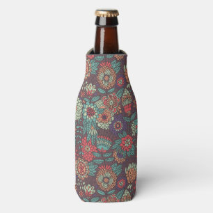 Rafraîchisseur Pour Bouteille Motif floral coloré dans le style de bande