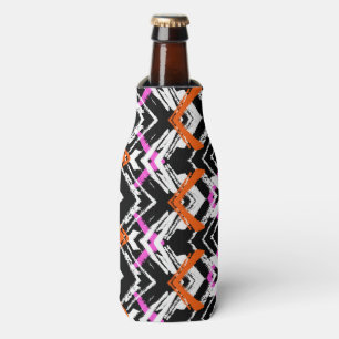 Rafraîchisseur Pour Bouteille Motif tiré par la main noir, orange, et rose de