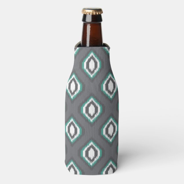 Rafraîchisseur Pour Bouteille Motif tribal de ikat rétro géométrique (Bottle Devant)