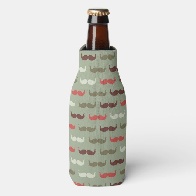 Rafraîchisseur Pour Bouteille motif vintage avec moustache (Bottle Devant)