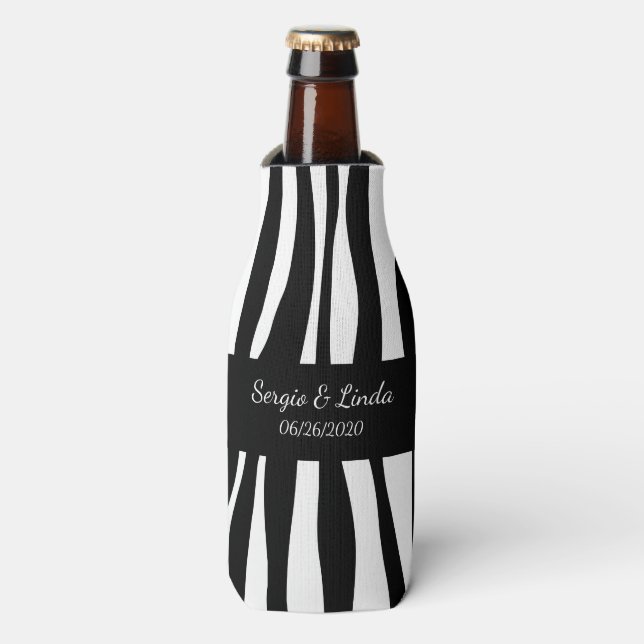 Rafraîchisseur Pour Bouteille Nom du zèbre et date (Bottle Devant)