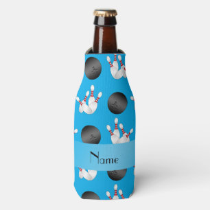 Rafraîchisseur Pour Bouteille Nom personnalisé sky bleu motif de bowling