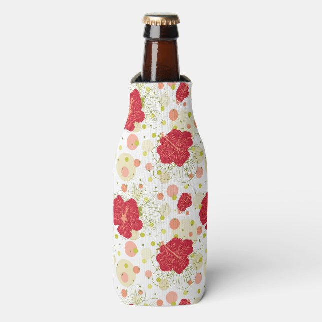 Rafraîchisseur Pour Bouteille Patters de Drawn Hibiscus (Bottle Devant)