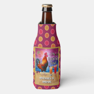 Rafraîchisseur Pour Bouteille Poulet drôle de coq buvant le nom tropical de