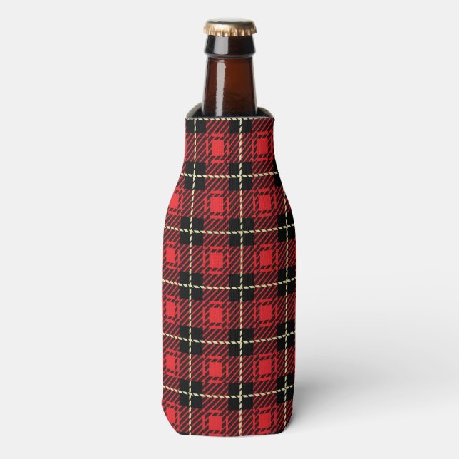 Rafraîchisseur Pour Bouteille Red Plaid Background (Bottle Devant)
