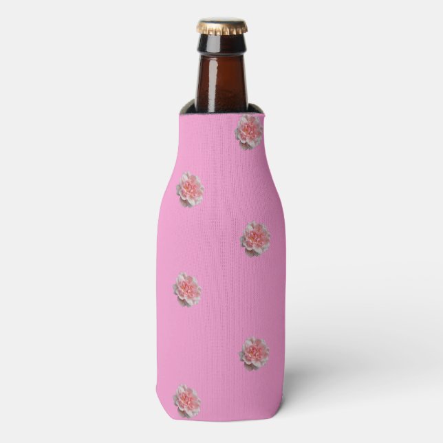 Rafraîchisseur Pour Bouteille Roses roses sur rose (Bottle Devant)