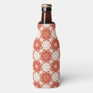 Rafraîchisseur Pour Bouteille Rouge et motif floral de dentelle d'or