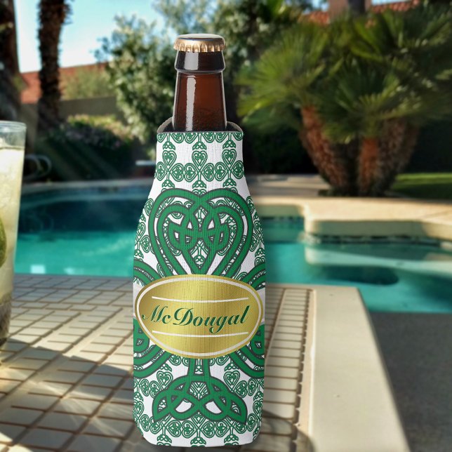 Rafraîchisseur Pour Bouteille Scroll Shamrock celte personnalisé (Créateur téléchargé)