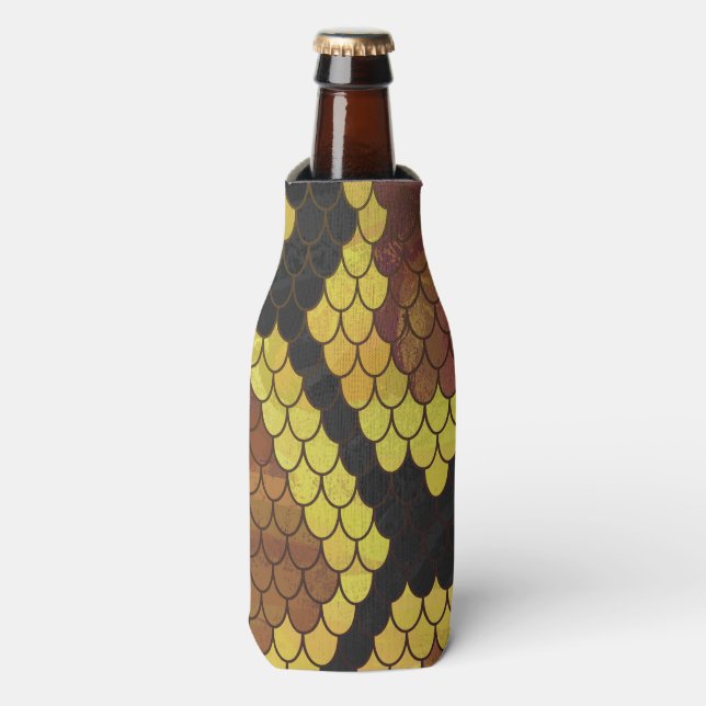 Rafraîchisseur Pour Bouteille Serpent Brown et impression or (Bottle Devant)